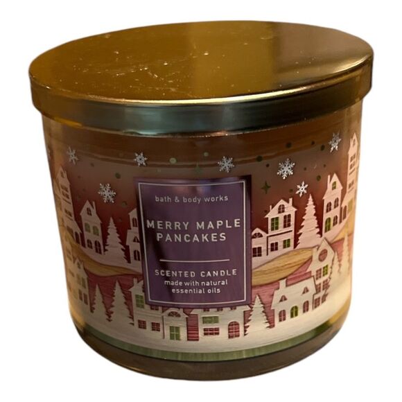 🆕 Bath & Body Works 3 Wick Candle Merry Maple Pancakes - Picture 1 of 3